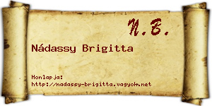 Nádassy Brigitta névjegykártya