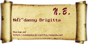 Nádassy Brigitta névjegykártya